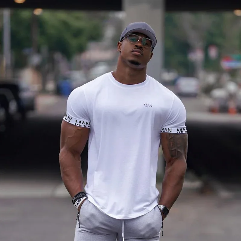 

Men's T-Shirt Gym Sports Fitness Quick Dry Breathable Stretch Tight Clothing Outdoor Running Basketball Training Short Sleeves