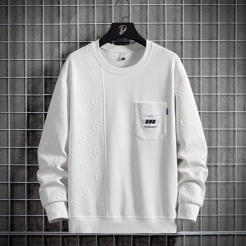 남성 스웨터 코튼 스포츠 오버 사이즈 6XL 7XL 8XL 플러스 사이즈 긴 소매 포켓 풀오버 가을 streetwear 패션 스포츠웨어