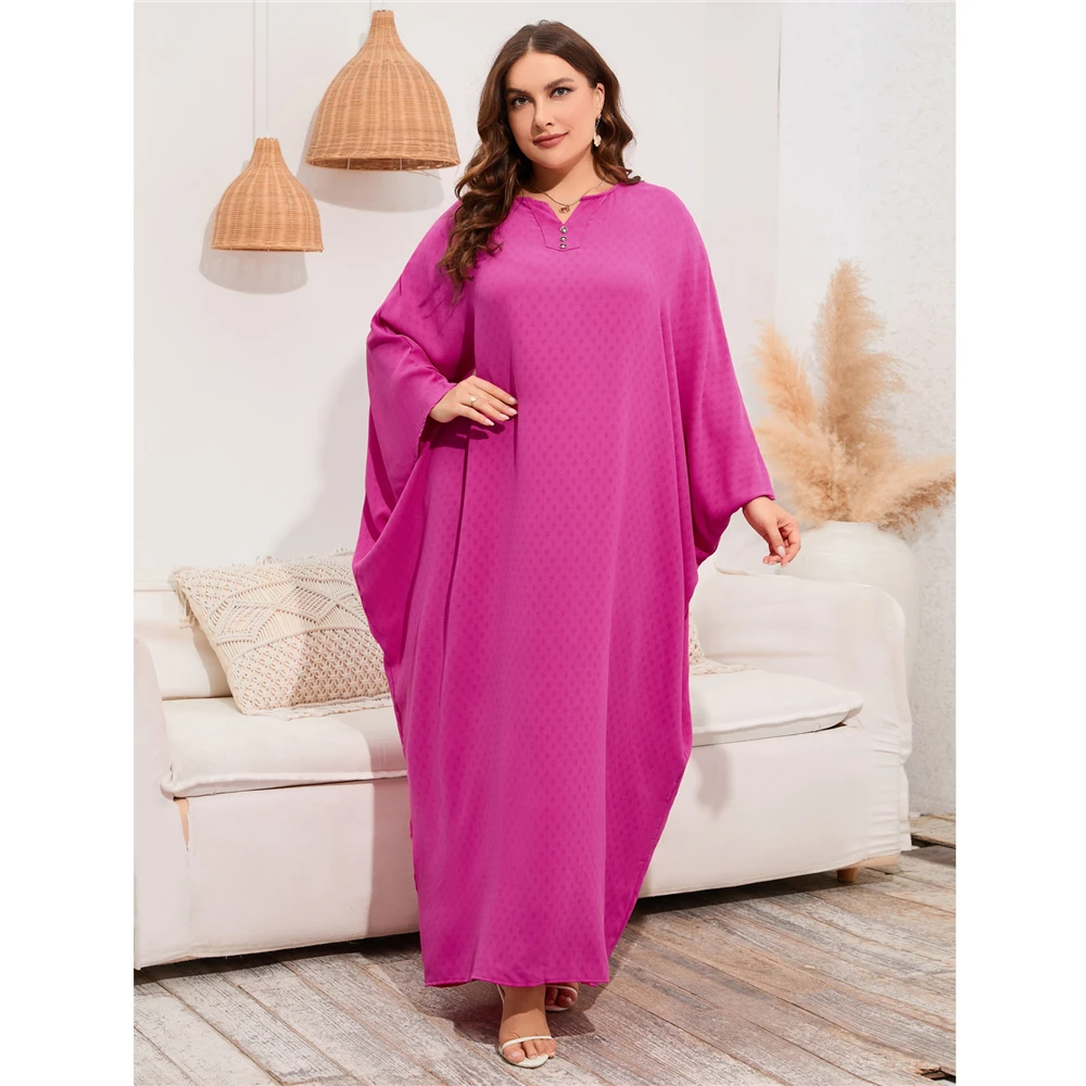 

African Muslim Caftan Abaya for Women Dress Summer Bat Sleeve Long Abaya Oversized Loose Robe Vestidos Moroccan Kaftan Elbise