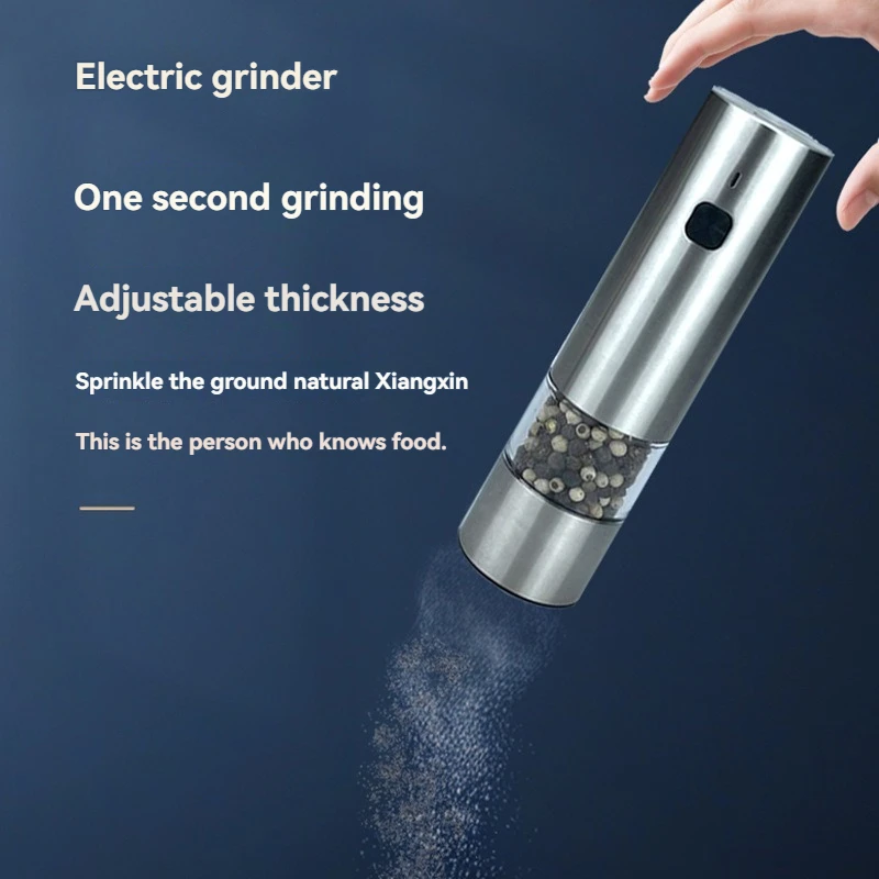 USB Rechargeable Electric Salt and Pepper Grinder Adjustable Coarseness Large Capacity Auto Spices Grinders Kitchen Cooking Tool