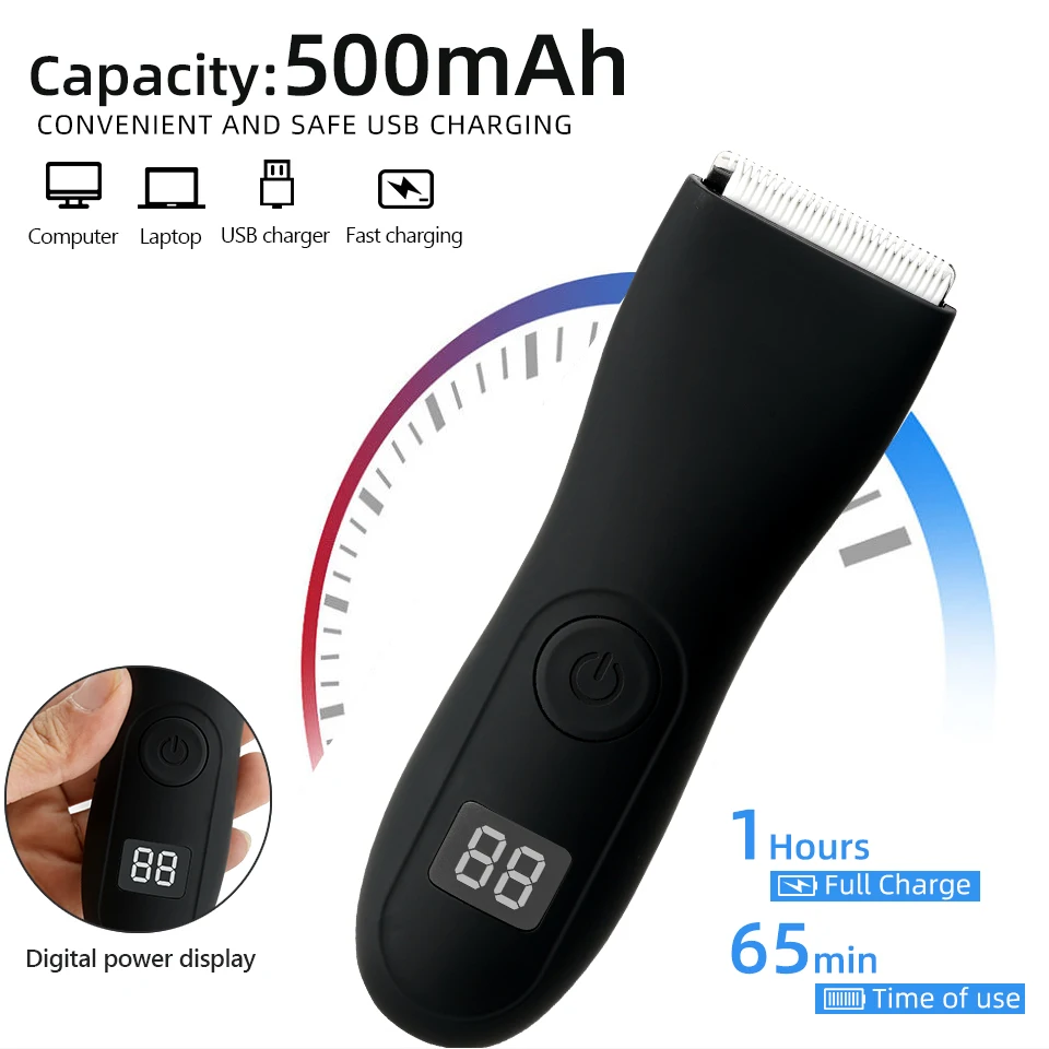 Hair Cutting Machine Professional Beard Trimmer Electric Shaver for Adult Body Hair Shaving IPX7 WaterProof Safety Razor Clipper 5