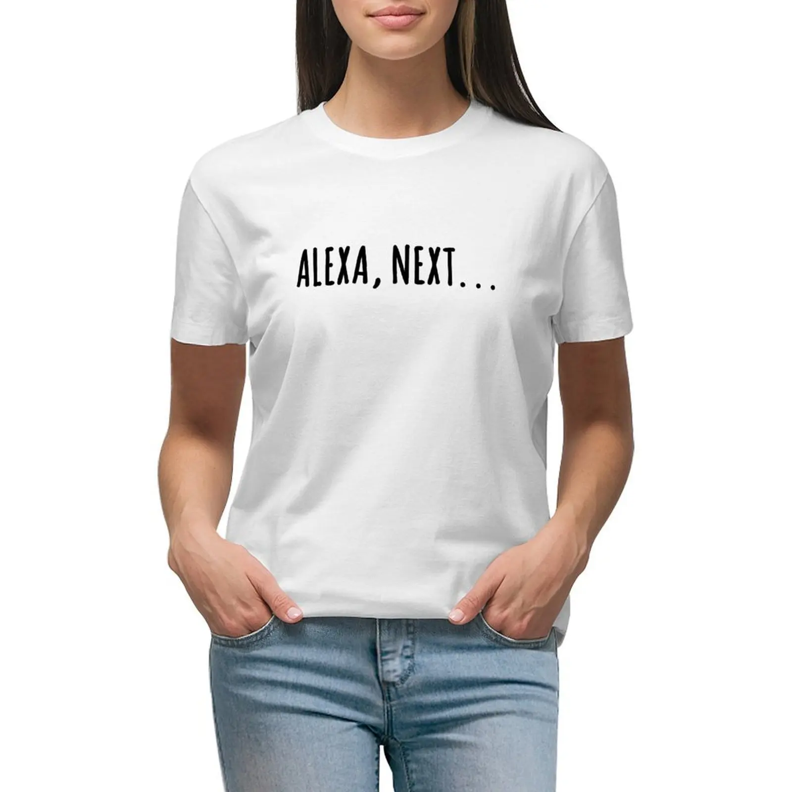 Alexa, Avanti. Riferimento Cultura Pop-Amazon Alexa Frase T-Shirt Divertenti Vestiti Kawaii Vestiti Delle Donne Coreane