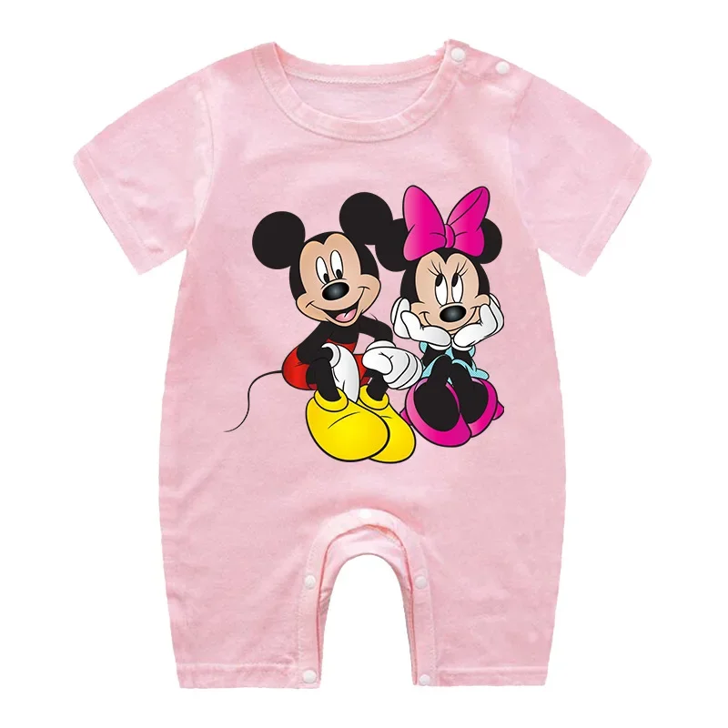Summer Baby Romper Boy Short Sleeve Cotton Cartoon Mickey Minnie Mouse Newborn Clothes Girl Jumpsuit Infant Clothing Costume Top baby rompers