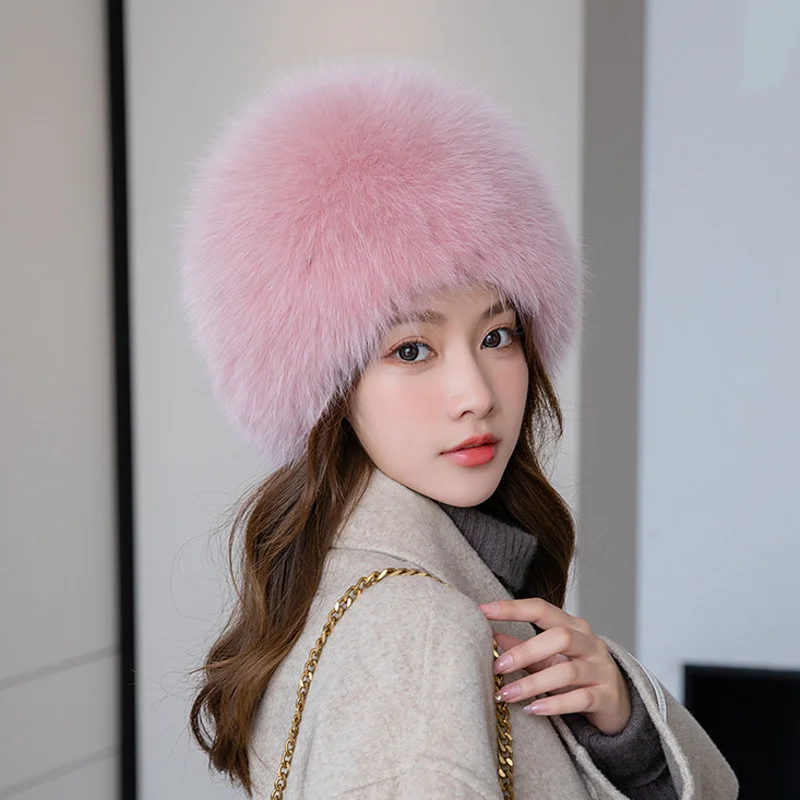 real-fox-fur-hat-women's-winter-ear-protection-cap-outdoor-windproof-hat-luxury-knitted-furry-fur-hats-fashion-female-round-cap