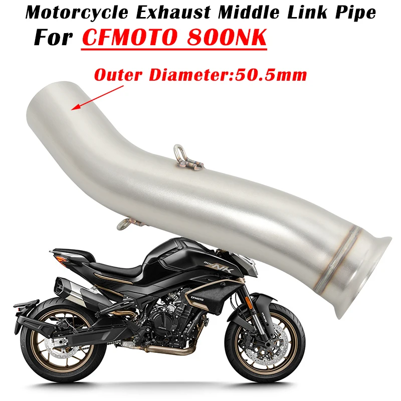 

Slip On For CFMOTO 800NK Motorcycle Exhaust Escape System Modified Muffler 51mm Middle Link Pipe Stainless Steel Connecting Tube