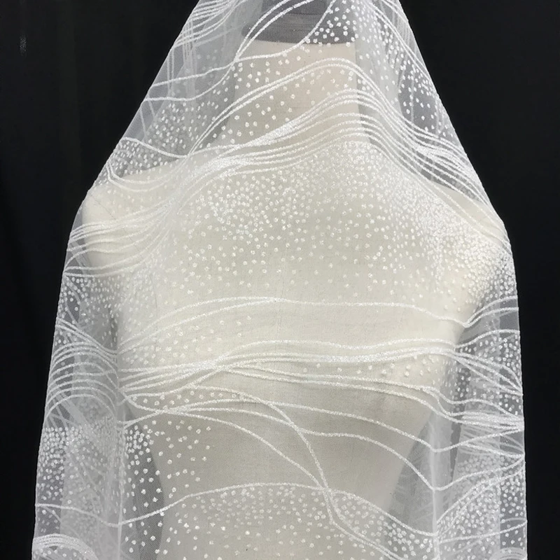 Wasser Welligkeit Welle Gold-Stempeln Pulver Stoff Hochzeit Kleid Leistung Kleidung Hintergrund Dekoration DIY Pailletten Mesh Stoff – Detail 4