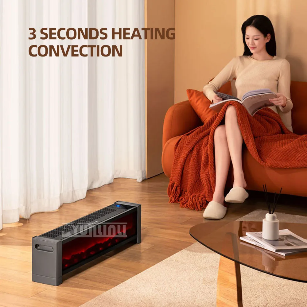 Household Fireplaces 3D Flame Heater Indoor Bathroom Winter