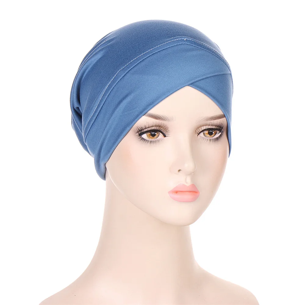 Women Muslim Hijab Headscarf Inner Hijab Caps Ladies Islamic Cross Headband Turban Headwrap Hairband Women Muslim Hijab Scarf