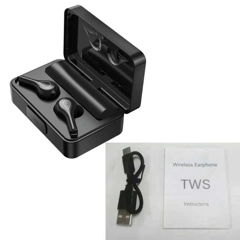 

1Set Bluetooth-compatible Earpieces Display 2000mAh Rechargeable for Case Headph