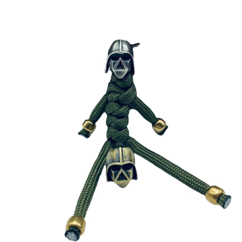 

Soldier Helmet Brass Knife Beads EDC DIY Paracord Woven Lanyard Pendants Accessories Outdoor Survival Tools