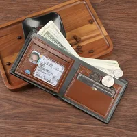 Men Inserts Foldable Wallets Picture Coin Slim Purses Business Money Credit ID Cards Holders Vintage Protection Capacity Bags 2