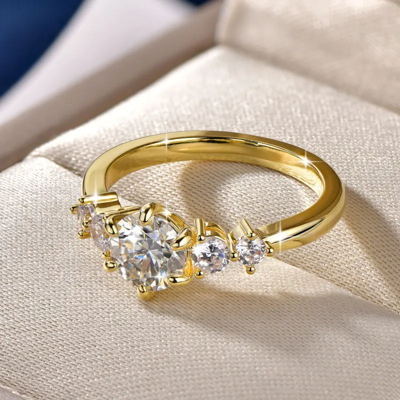 Ehhai Zertifizierter D-Farbiger VVS1 Labor-Diamant Imitations-Moissanit-Ring für Damen Verlobungsringe Hochzeit Edle Schmuckgeschenke – Detail 19