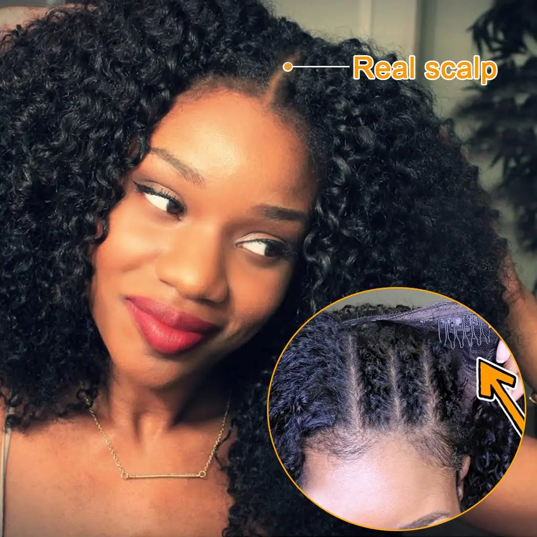 U Part Human Hair Wigs Curly Brazilian Hair Wigs Natural Black Deep Wave Glueless U Part Wigs Body Wave V Part Wigs - Image 3