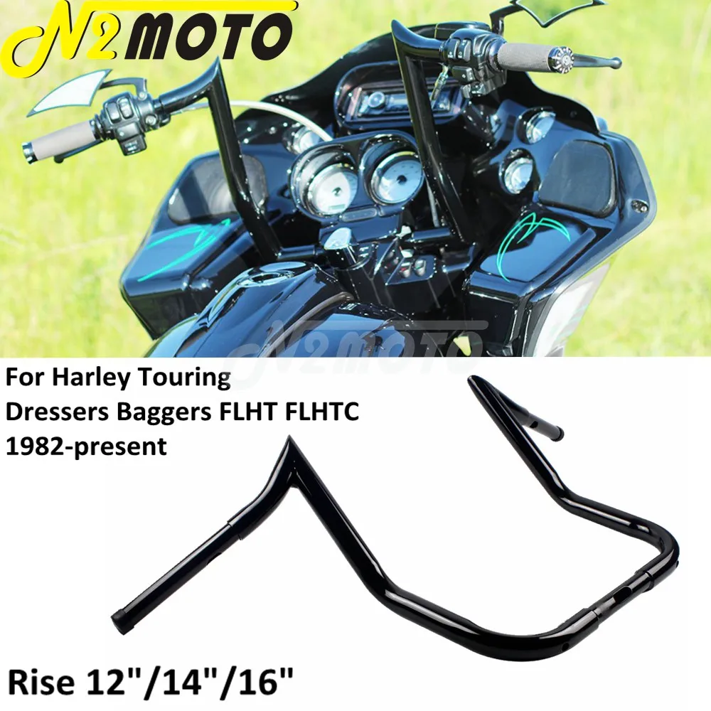 Motorcycle 12"/ 14"/ 16" Handlebar Batwing Fairing Bar Wide 37'' Ape Hanger For Harley Touring Street Glide Dressers Baggers