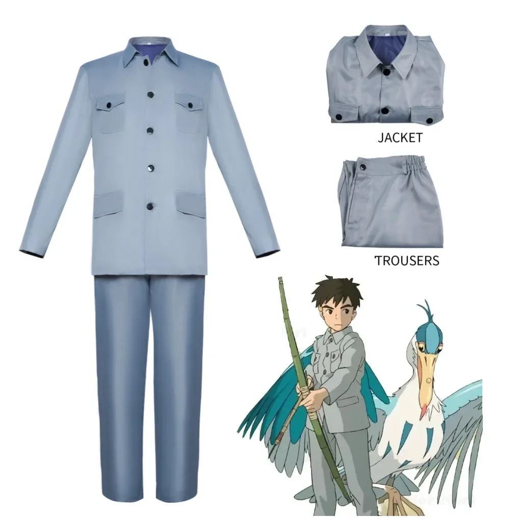 

Anime Movie Boy And The Heron Mahito Maki Cosplay Costume Grey Suit How Do You Live Halloween Mahito Cosplay Event 2024 Mens Set