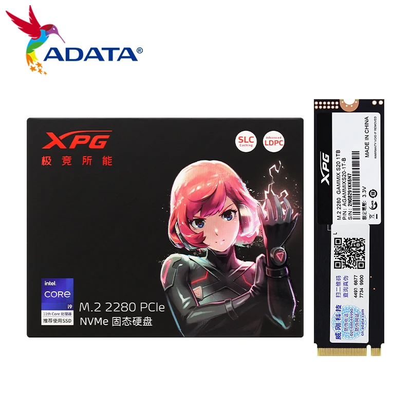 Adata-xpg Gammix S20 Unidade Interna de Estado Sólido Ssd 1tb Nvme Pcie Gen3x4 M.2 2280 256gb 512gb Apto para Laptop Desktop pc