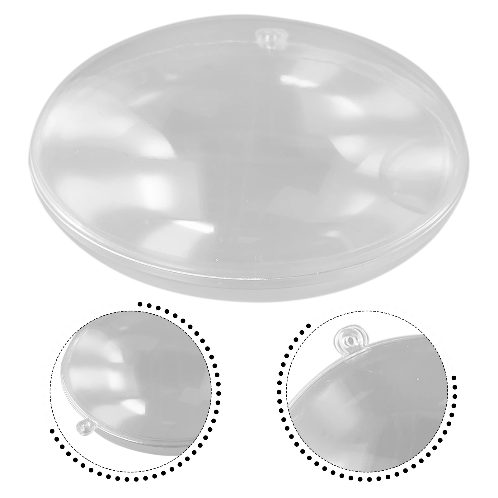 10pcs Transparent Flat Ball Plastic Clear Baubles Open Ball Candy Gifts Box 8/9cm Home Decor For Wedding Christmas Decoration