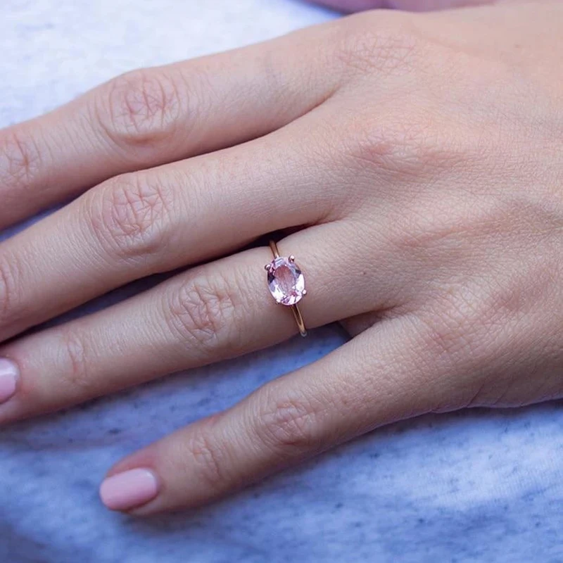 Wedding Rings For Women Simple Multicolor Oval Zircon jewelry rings finger rings R865