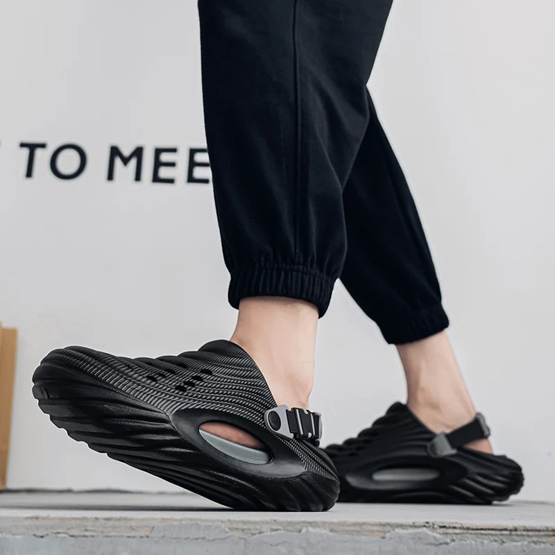 soft slippers,summer slippers,closed toe sandals Slippers for Men Driving Summer Dual-Purpose Operating Room Baotou Clogs Soft Sole Outer Wear Home Casual Coconut Sandals