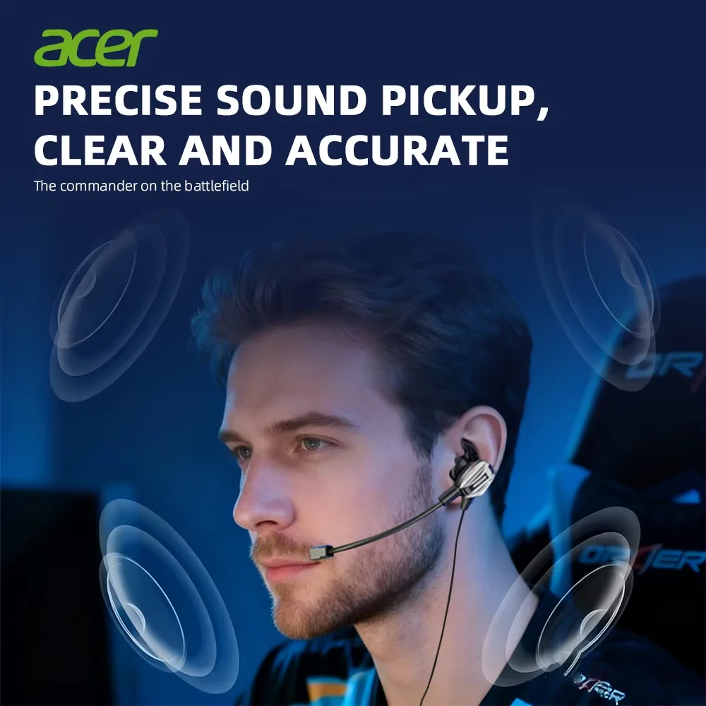 Acer Wired Earphone Gaming Earbuds With Mic Headset Gamer Headphones For Pubg Ps4 Csgo Casque Phone Tablet Laptop Universal Game, Alina Gadgets