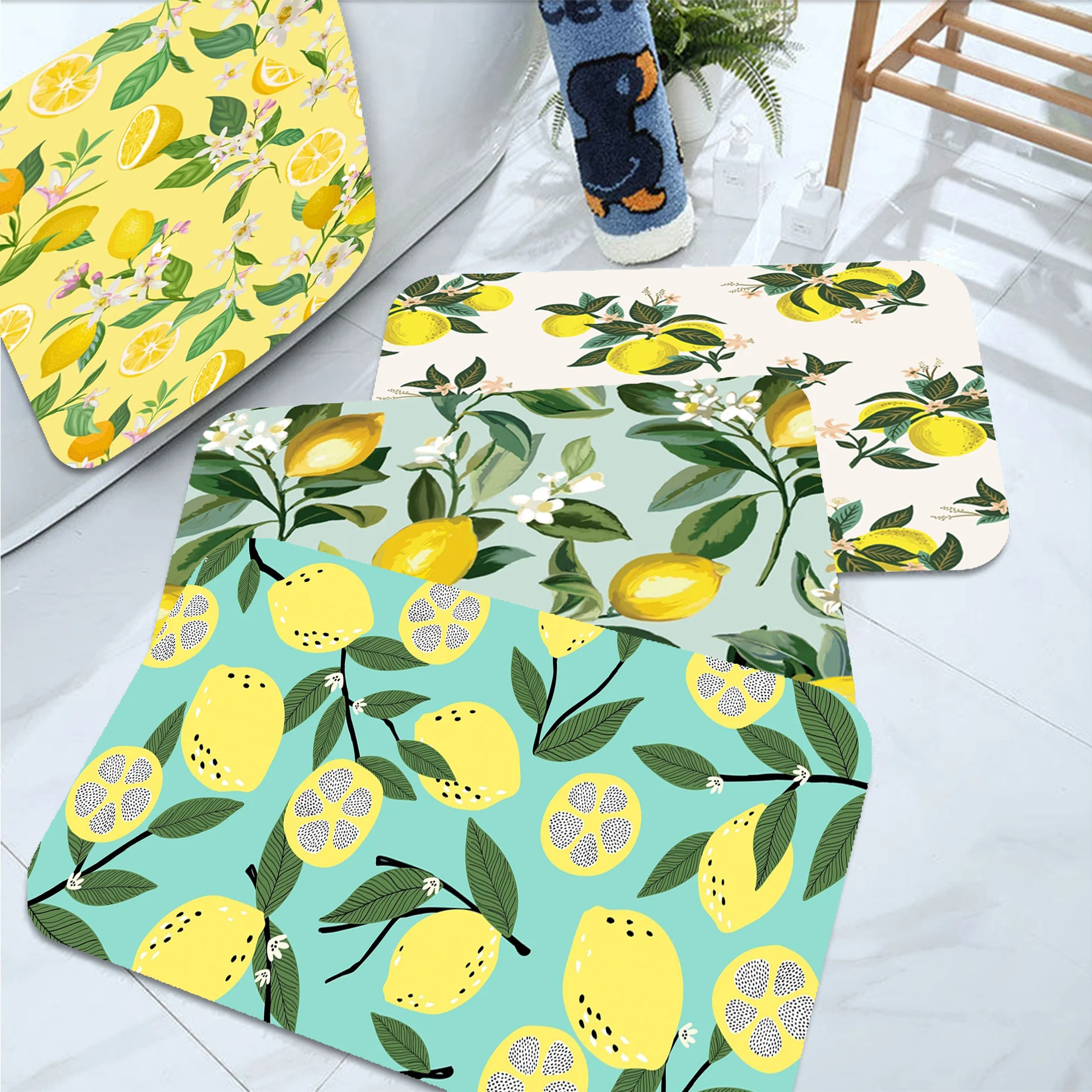 

Fruit Lemon Floor Mat Floor Mat Nordic Style Home Doormat Bathroom-Toilet Mats Bedroom Hotel Decor Mat