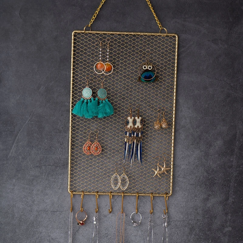 

Прямоугольный настенный держатель для сережек, подвесной органайзер с крючком для ювелирных изделий, Прямая доставка