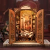 CUTEBEE DIY Book Nook Library Wooden Dollhouse with Light Bookstore Bookshelf Insert Decor for Birthday Gift Bookshop Memories 3