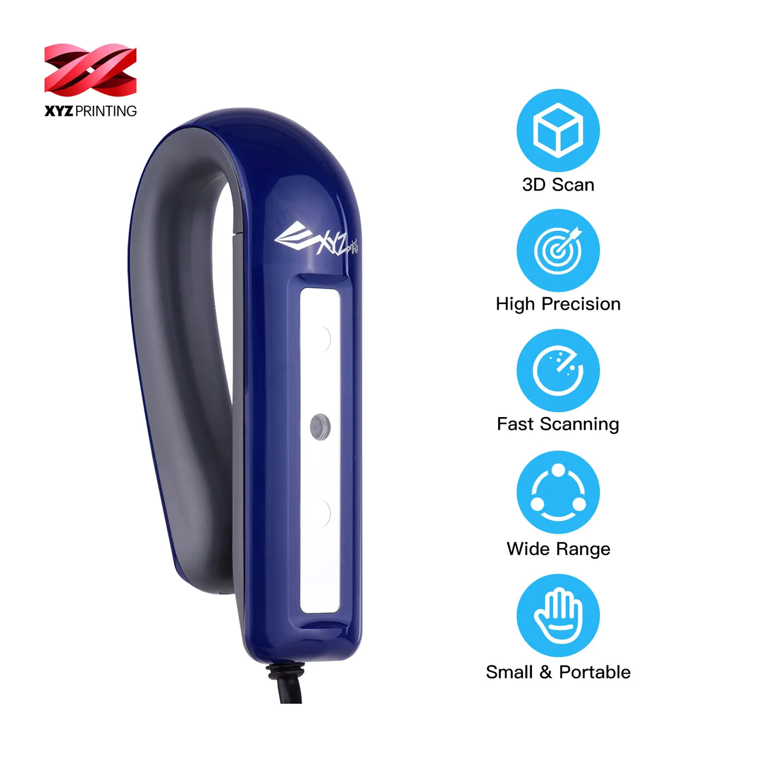 【New】XYZprinting Handheld Full Color 3D Scanner 2.0 3D Modeling Scanner High Precise USB Plug & Play Support OBJ/PLY/STL Output