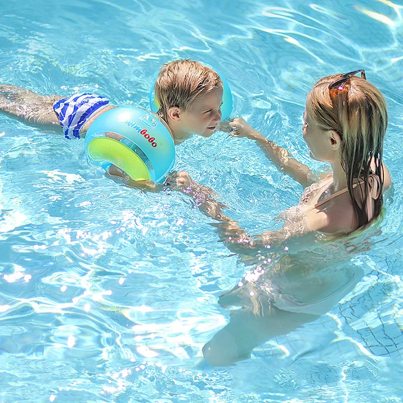Swimbobo Children Swimming Arm Circle Boys and Girls Swimming Arm Circle Green Orange Thickened Inflatable Water Sleeve Toy 2