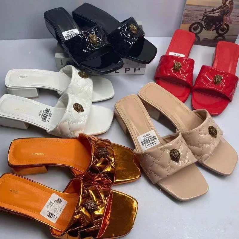 

2024 New Kurt G High-heeled Sandals Designer Hardware Buckle European Luxury Fashion Ladies Sandals Size Christmas Gift Party