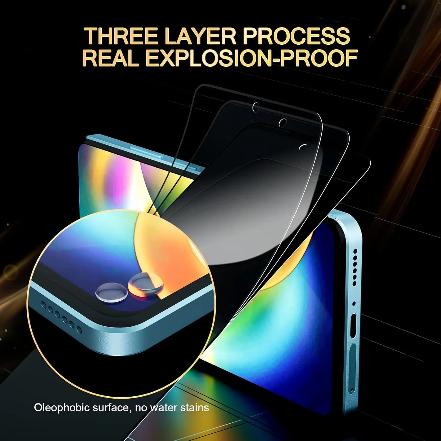 4-Pack Full Coverage Anti-Spy Anti-Scratch Tempered Glass Screen Protector