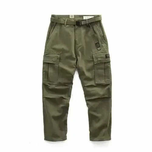 thumbnail image 1 of Pantalones de hombre Ropa de trabajo Pantalones cargo para hombre Estética Recta Caqui Moda Ajuste regular Emo Diseñador Calle Y2k Nuevo en Oversize, 1 of 5