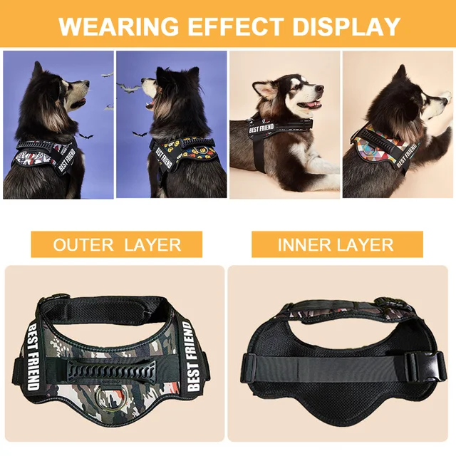 Reflective Removable Patches for Dog Harness 1 Pair Reflective Name Tag for  Dog Vest 1 Pair Service Dog Patches and Tags 