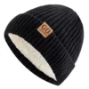 Unisex Two-Tone Winter Hats Add Fur Lined Men And Women Fashion Warm Beanie Cap Casual Winter Knitted Hats 5