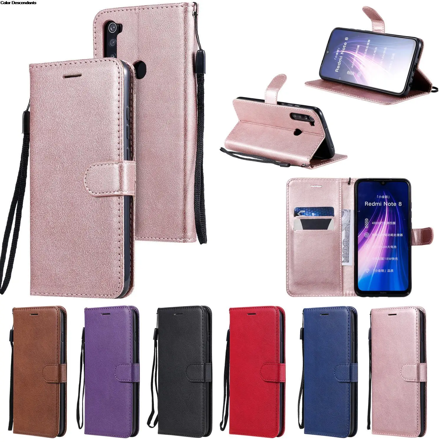 Роскошный чехол-кошелек с откидной крышкой для Xiaomi Redmi Note 8 2021, кожаный однотонный чехол на магнитной застежке для Note8 M1908C3JGG