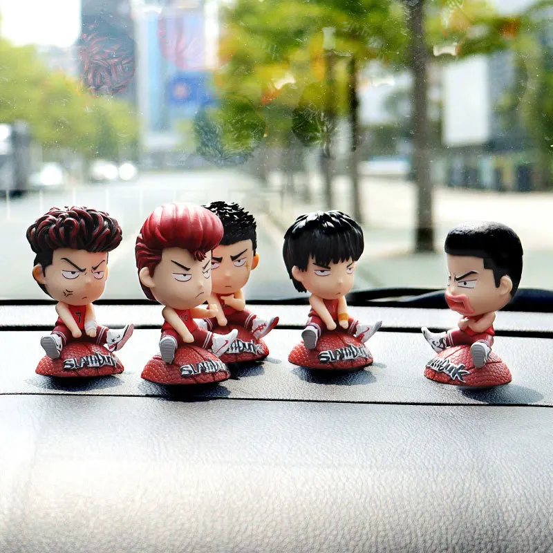 

5pcs/Set Car Interior Decoration Kawai Anime Slam Dunk Hanamichi Sakuragi Action Figure Figurines Ornament Auto Accessories Gift