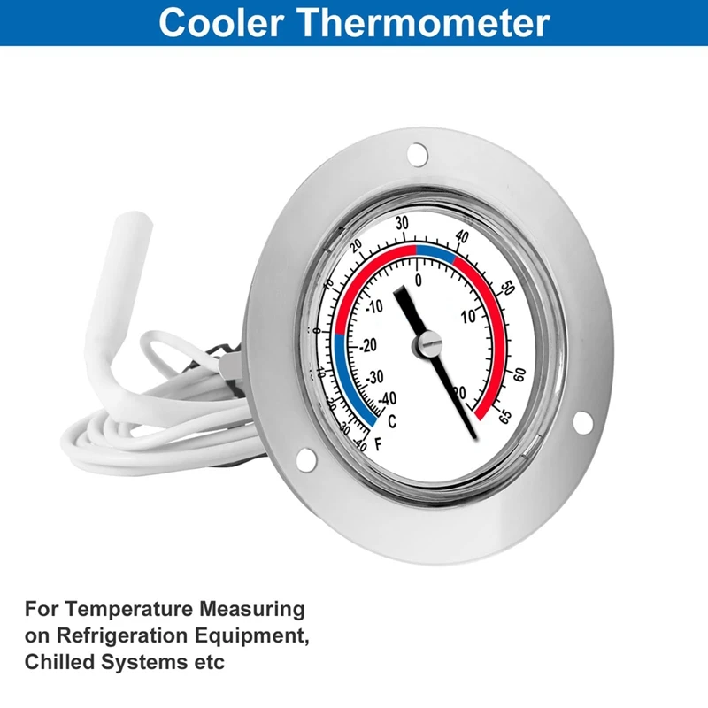 Refroidisseur Therye.com-Jauge de conception capillaire, -40 à 65 ℉ / -40 à 20 ℃, cadran de 2 pouces, montage sur panneau en acier inoxydable