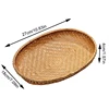 Handmade Weaving Storage Trays Bamboo Sieve Bamboo Raft Round Dustpan DIY Decorative Fruit Bread Basket Kitchen Storage Baskets 6