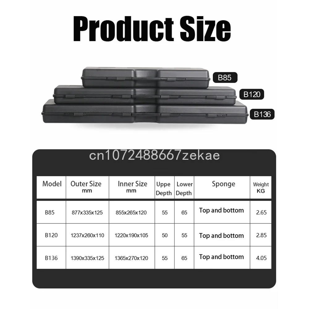

Organizer Storage Box Camera Safety Protector Instrument Tool Box with Sponge Extra Long Waterproof Hard Carry Tool Case Bag