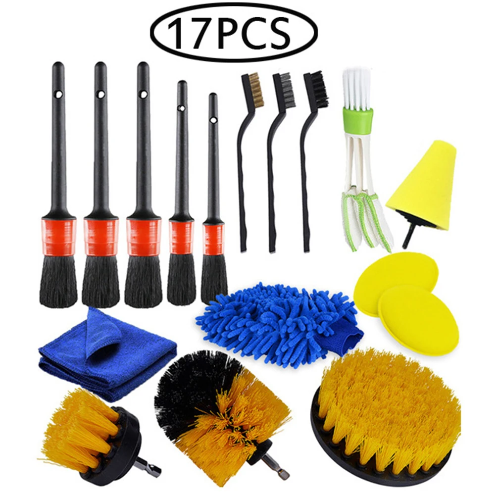 15 PCS Car Detailing Brush Set,Car Interior Cleaning Kit Includes Detail  Brushes, Wheel Brush, Wheel Tire Brush Kit - AliExpress