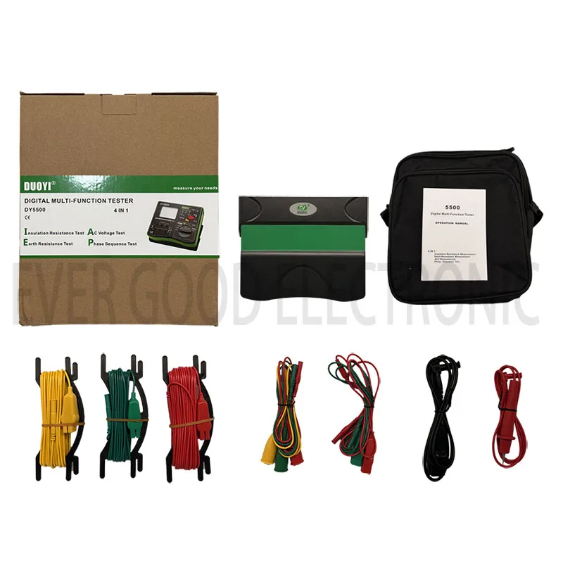 DY5500 Insulation Tester Earth Tester Meter Voltmeter Phase Indicator 4 In 1