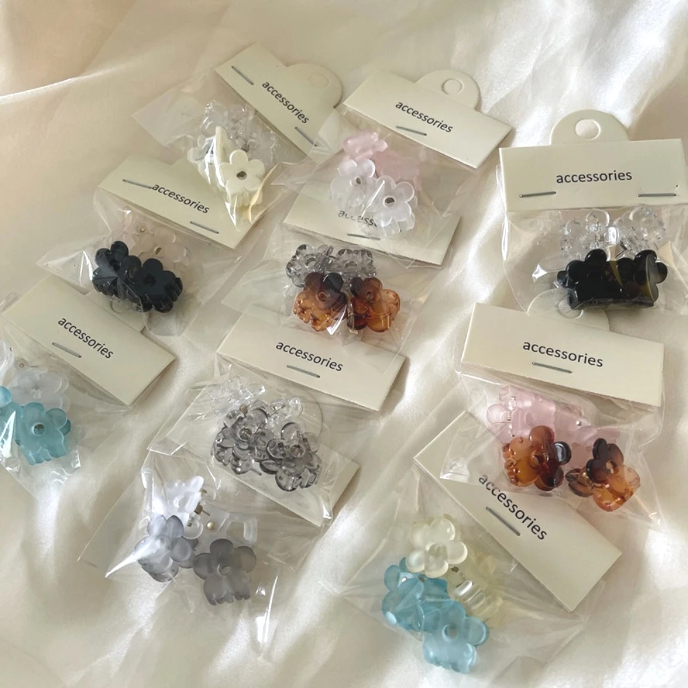 10Pcs/Bag Flower Mini Hair Claws Colorful Crabs Hair Clips for Girls Baby Sweet Hairpins Hair Accessories Barrettes Gifts Coffee