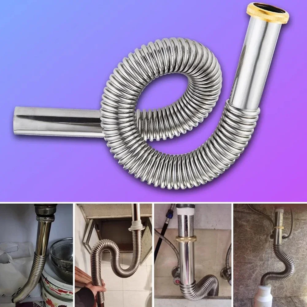 Kitchen Sink Drain Pipe Anti Rat Bite Stainless Steel Sink Strainer Deodorant Wash Basin Sewer Drainer Bathroom Accessories