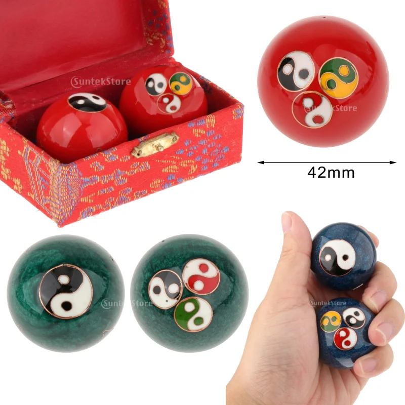 Relaxation Therapy Baoding Ball Fitness Hand Chinese Health Finger Exercise 2pcs massage ball fitness ball