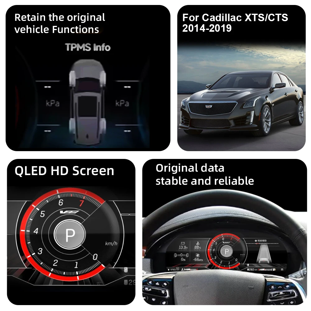 Digital Instrument Cluster For Cadillac XTS/CTS 2014-2019 Virtual Cockpit Speedo