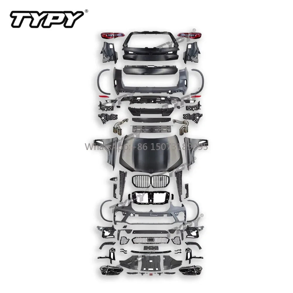 Car Accessories for  E70 to G05 X5M Body Kit Front Bumper Food Fender LED Headlights Taillights Trunk Cover