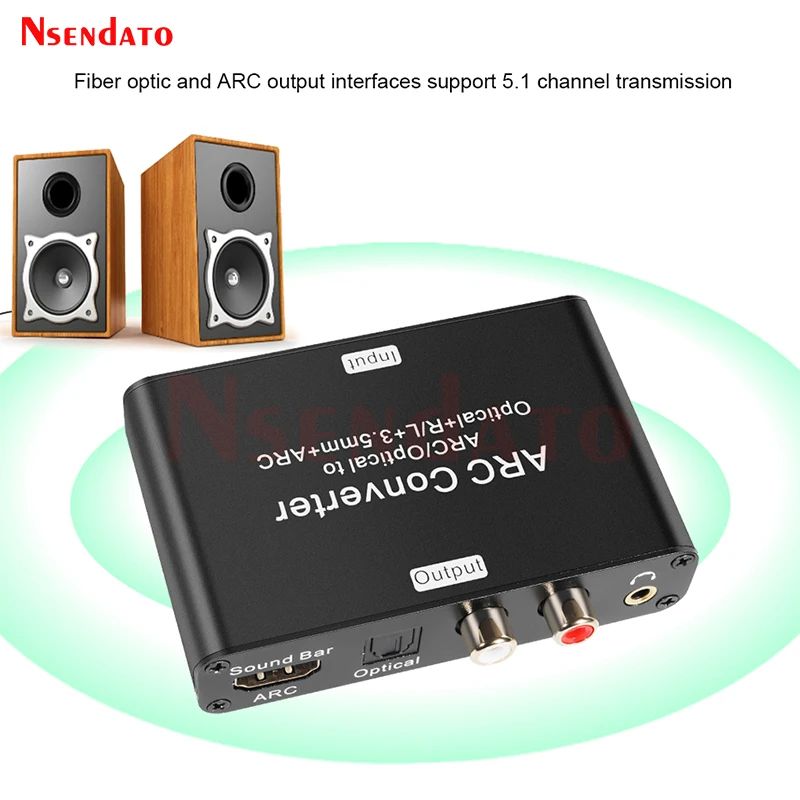 192Khz HDMI ARC Audio Return Channel Extractor DAC Converter HDMI To optical Coaxial RCA 3.5mm L/R Stero Audio Extractor For TV