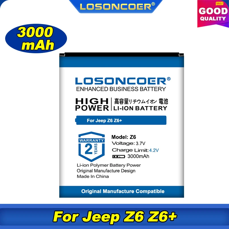Оригинальный смартфон LOSONCOER 100% мАч аккумулятор для Jeep Z6 + IP68 водонепроницаемый