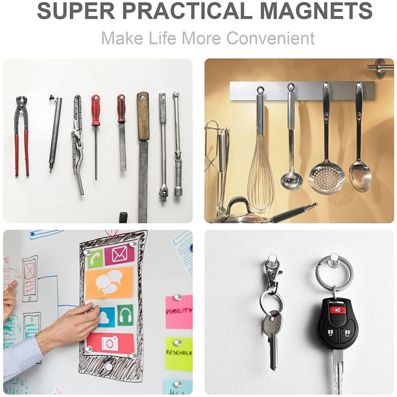 3/5/10/12pcs Refrigerator Magnets Magnetic Push Pins N52 Neodymium Magnets Pins Thumb Tacks Sucker for Whiteboard Fridge Kitchen