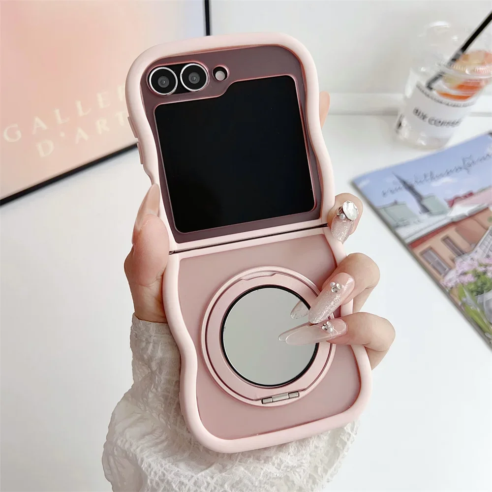 360° Rotating Magnetic Mirror Phone Case with Bracket and Magsafe Compatibility
